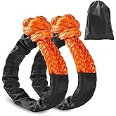 XIANGHO 2 Pcs Synthetic Soft Shackle 1/2 x 22 Inch (56,000LBS Breaking Strength) Recovery Soft Shackle Rope Soft Shackles for Towing Off-Road, Truck, SUV, UTV, ATV (Orange)