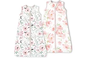 TOTBASIC Sleep Sack 0-6 Months 2-Pack,0.5 TOG Summer Wearable Blanket with 2-Way Safe Zippers,Soft Baby Sleeping Bag for Babies