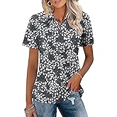 LOMON Womens Golf Polo Shirts Summer Short Sleeve 1/4 Zip Tops Moisture Wicking Casual Tennis Activewear with Pockets