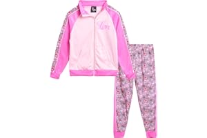 Real Love Girls' Jogger Set - 2 Piece Tricot Zip Sweatshirt and Sweatpants