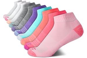 Avia Girls Athletic Performance Cushion Quarter Cut Ankle Socks (10 Pack)