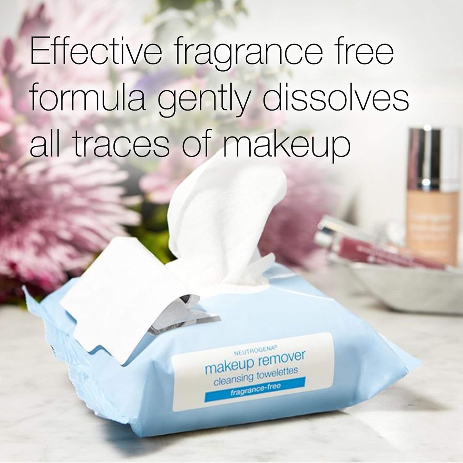 Neutrogena Fragrance-Free Makeup Remover Face Wipes, Daily Facial Cleansing Towelettes for Waterproof Makeup, Dirt & Oil, Gentle, Alcohol-Free & Fragrance Free, 25 ct: Beauty