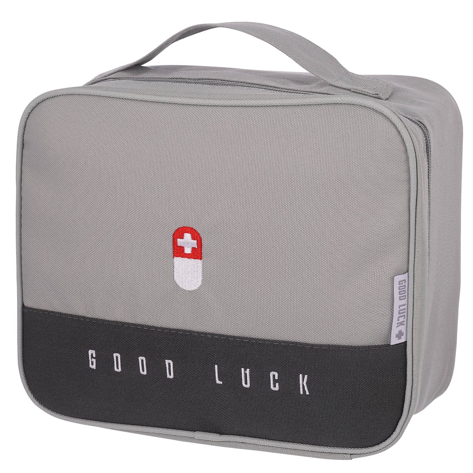 upain First Aid Bag Empty Small Kit Pouch Travel Emergency Pouch Lightweight Medicine Storage Bag Multifunctional Layered for Emergency Home Office Car Outdoors Boat Camping Hiking(Grey)