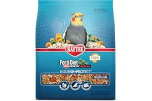 Kaytee Forti-Diet Pro Health+Safflower Nourish+Protect Cockatiel Food, Supports Breeding and Molting, Nutrition Backed by Science, Digestive and Brain Health, 4 pounds