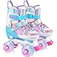 Kids Roller Skates Girls Ages 3-12, Toddler Roller Skates for Boys, 4 Size Adjustable Roller Skates for Beginners