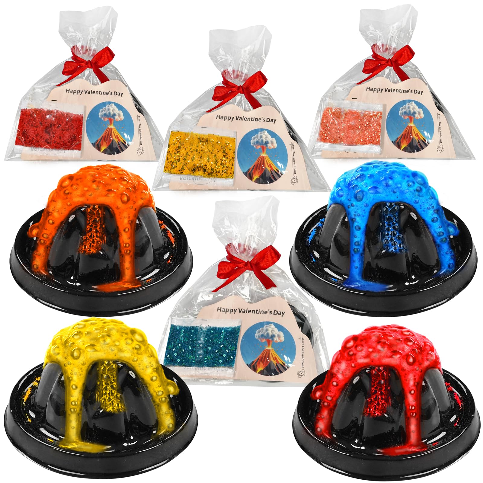 Photo 1 of 24 Pack Valentine's Day Erupting Volcano Party Favor with Cards Volcano Science Kit with Valentine's Cards STEM Educational Toys for Boys Girls Classroom Exchange Gifts
