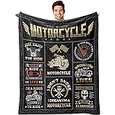 Pozevan Motorcycle Gifts for Men Women, Best Gifts for Motorcycle Riders, Lovers, Blanket Gift for Boyfriend Husband 60” X 50”