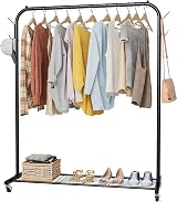 HOMIDEC Clothes Rail Portable Rack with Wheels 40 kg Capacity Black