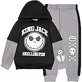 Disney Nightmare Before Christmas Boys Matching Sets Pullover Hoodie and Jogger Fleece Set Jack Skellington Graphic Logo