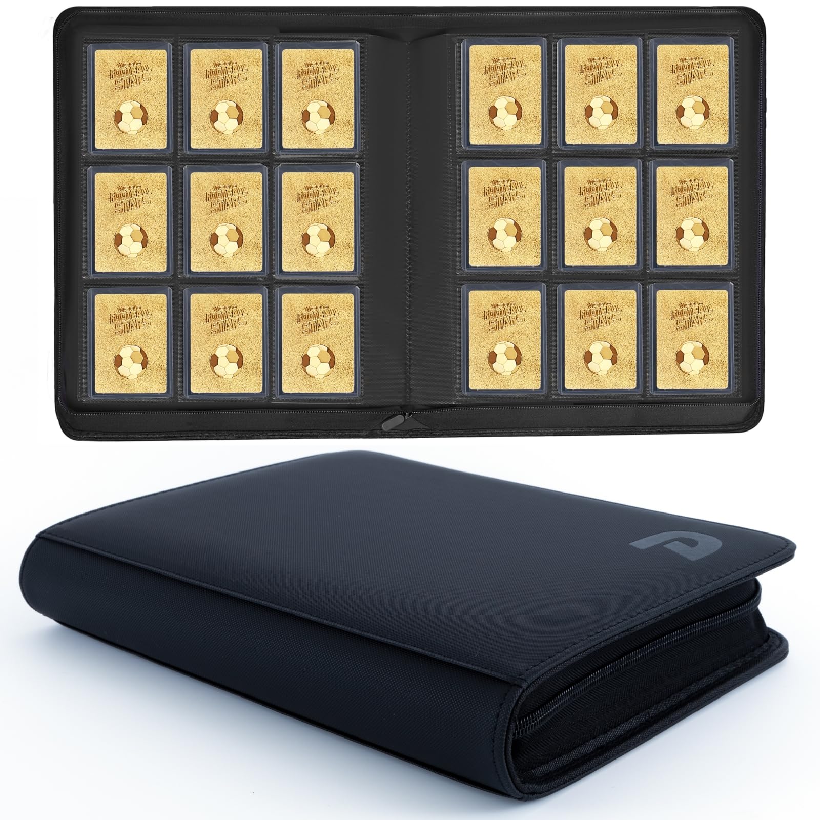 Photo 1 of 9 Pocket TopLoader Binder, Top Loader Binder Holds 324 Cards, Binder for Top Loader Cards, Trading Card Binder 18 Double Sided Pages (Black)