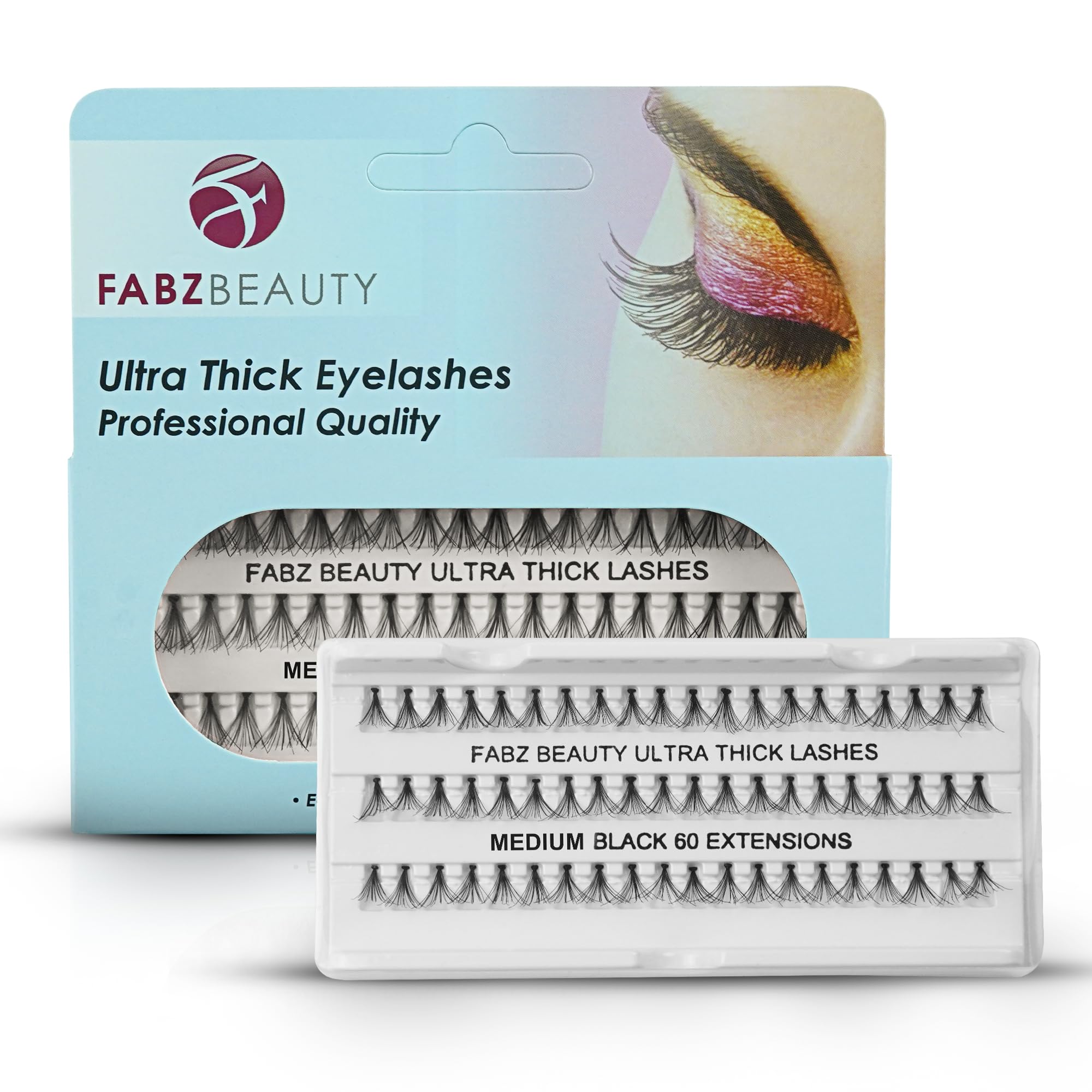 Individual Cluster Eyelashes False Extension | Ultra Thick Knotted Cat Eye Lash Clusters | Lightweight and Waterproof for a Stunning Look (Medium 10 mm)