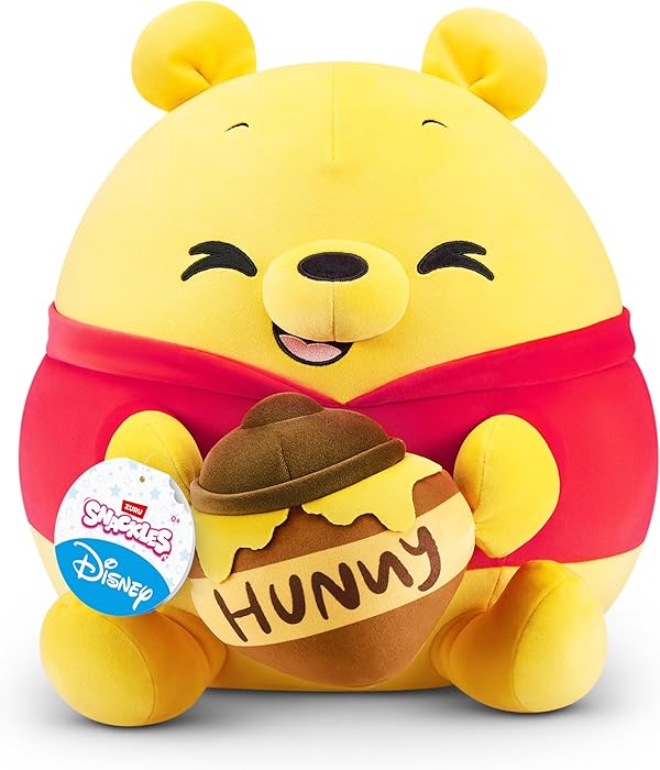 Snackles Disney 35 cm großes Plüschspielzeug von ZURU, Plüschspielzeug mit Snack-Accessoire (Pooh&Honey)