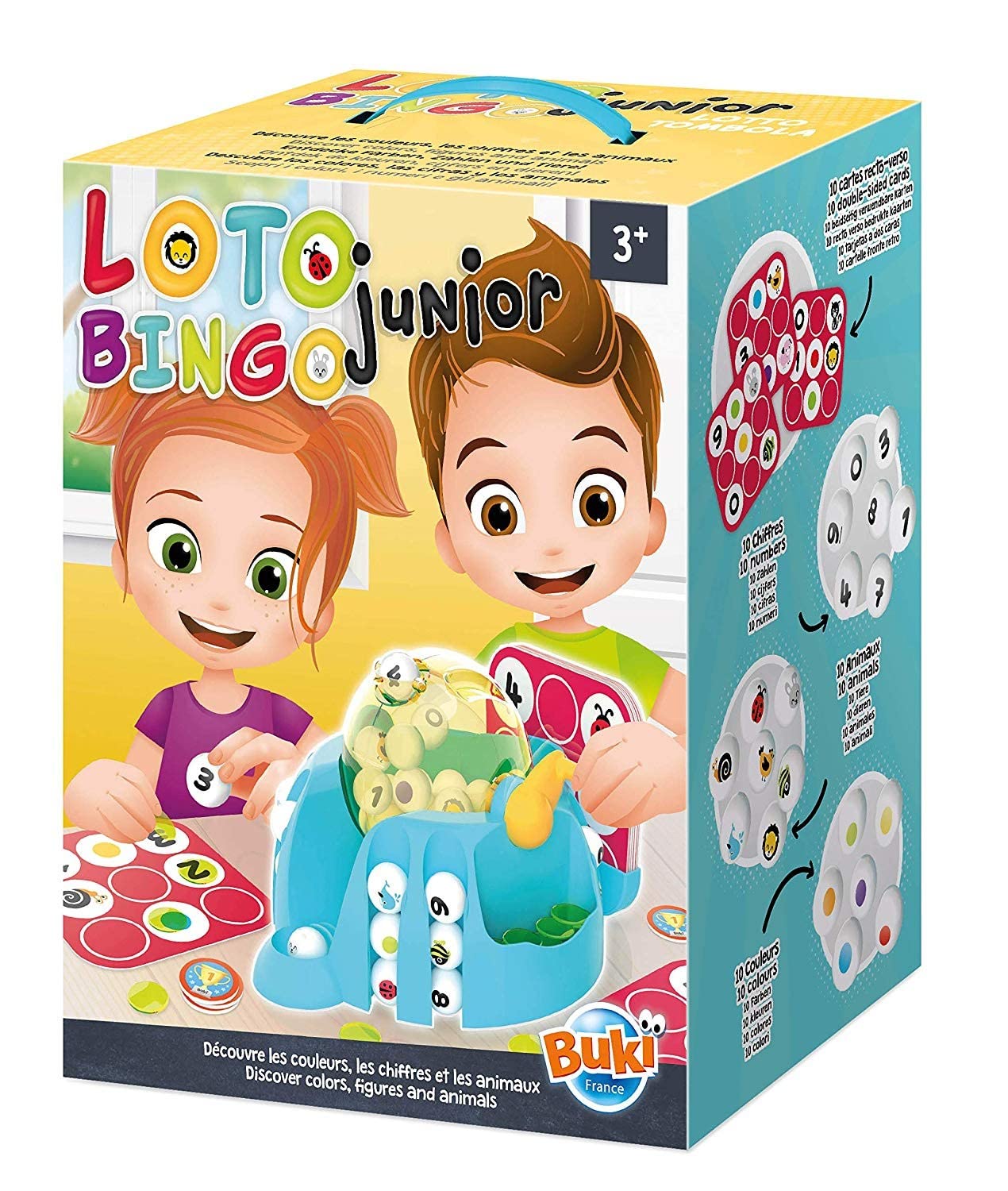 Buki France 5602 - Bingo Junior. Educational Game that Teaches Kids Numbers, Colours & Animals. Traditional Family Board Game for Children & Adults. Gift Suitable for Boys & Girls 3+