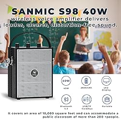 SANMIC Bluetooth 5.3 Voice Amplifier with Wireless