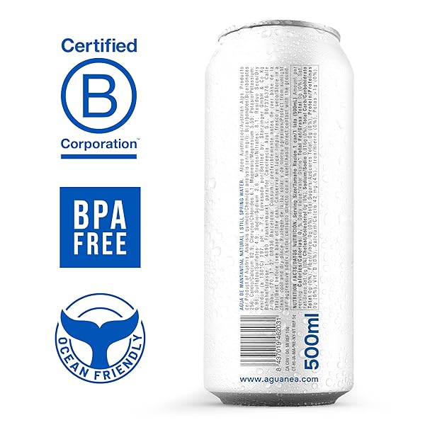 NEA CANNED WATER – AUSTRIAN ALPS SPRING MINERAL CAN WATER IN ALUMINUM CANS – PLASTIC FREE BPA FREE 16.9OZ (1 CASE – PACK OF 12)