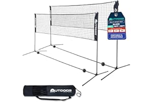 OUTDOORCRUISER Outdoor Cruiser Portable Sports Net - Indoor and Outdoor for Badminton, Pickleball, Tennis, Soccer Tennis, and Volleyball, Adjustable Height (38-61 Inches), Durable Nylon and Rust-Resistant Steel Pole