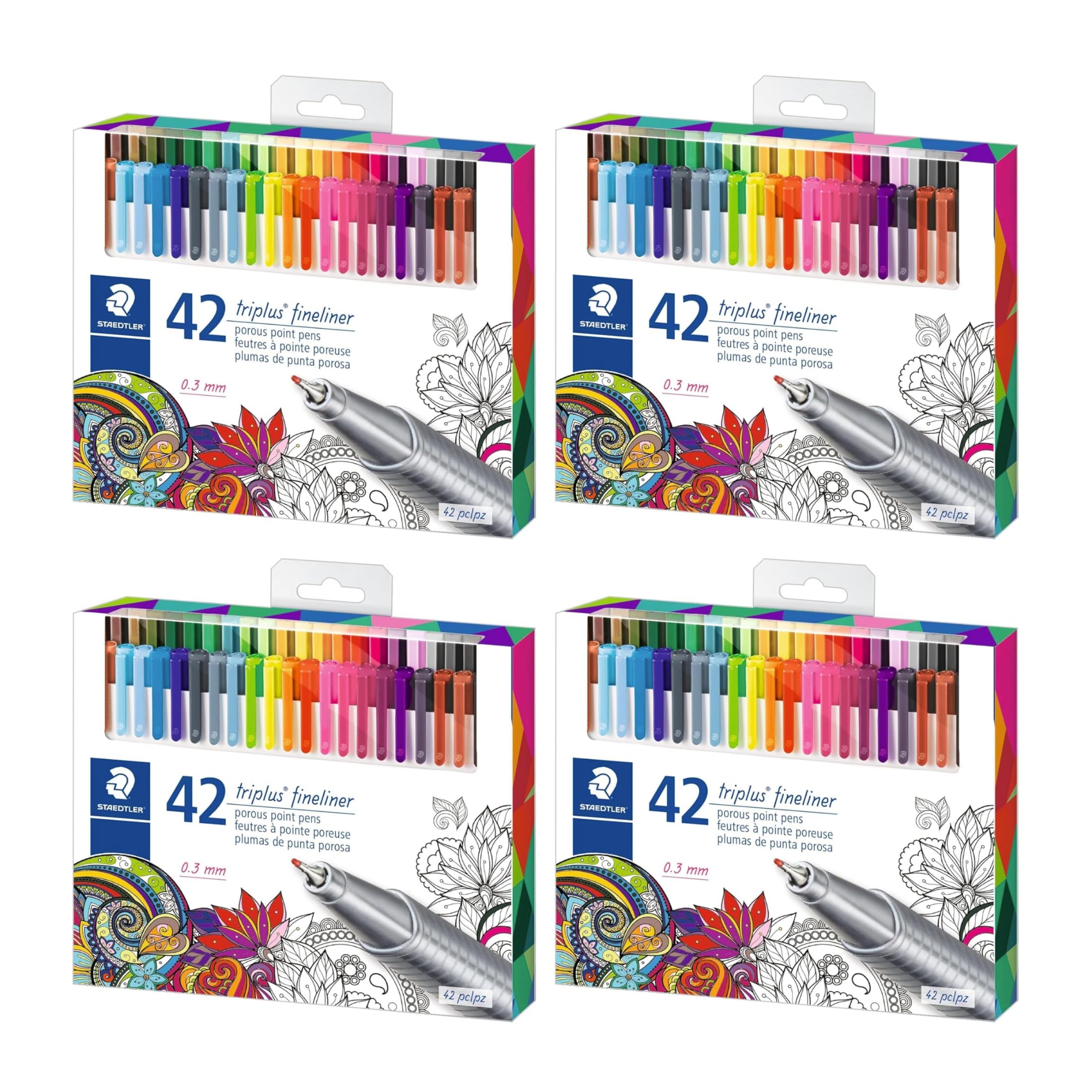 STAEDTLER 4 Pack - Fineliner triplus 42 (4 sets of 42 pcs), 168 Count Image