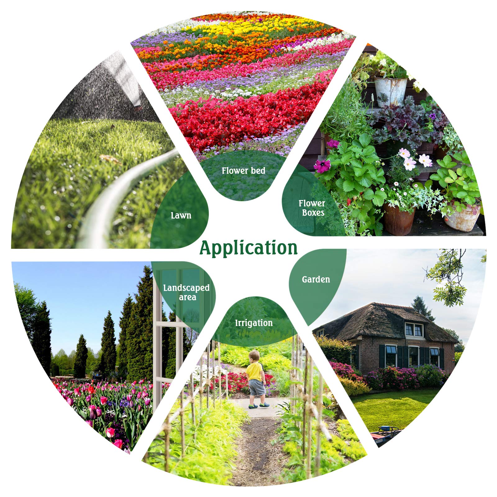 KORAM OT-E 50 Feet Blank Distribution Tubing Hose Plant Watering Irrigation Drip Kit Accessories Include Nozzle Mister Irrigation Stake, 1/2” 1/4” Tubing and Fittings