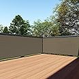 TANG 3' x 113' Brown Balcony Privacy Screen Fence 200GSM Deck Fence Outdoor Privacy Cover Weather Resistant for Patio Apartment Deck Porch Backyard Railing Screen