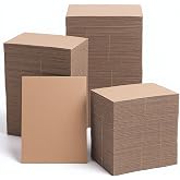 300 Packs Brown Corrugated Pads, 4.72x3.54 Inch Flat Cardboard Sheets | Protective insert for shipping postcards and photos, also works for drawer dividers and handmade craft projects.