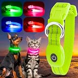 YFbrite LED Cat Collar USB Rechargeable Waterproof Green XS