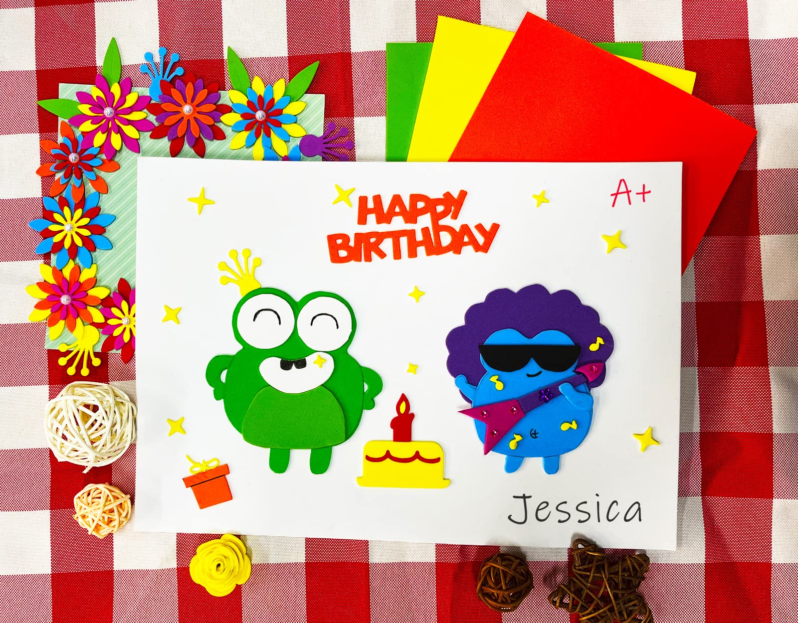 96pcs Foam Sheet Crafts 8.5X 5.5 in 12 Assorted Colors Eva Foam Paper Pieces for Kids Student Classroom Craft DIY Sewing