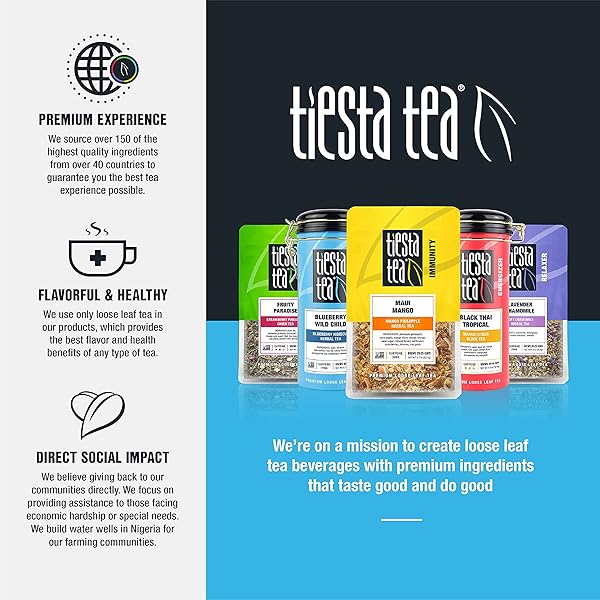 TIESTA TEA – DRIED HIBISCUS, LOOSE LEAF, CUT & SIFTED HIBISCUS FLOWER, PREMIUM BLEND, NON-CAFFEINATED, MAKE HOT OR ICED & BREWS UP TO 200 CUPS, 16 OUNCE RESEALABLE BULK POUCH