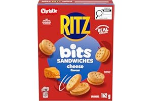 RITZ Bits Sandwiches Cheese Flavoured, Snack Crackers, School Snacks, Family Snacks, Real Cheese, 162 g