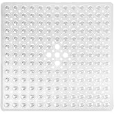 Yimobra Shower Stall Mat Non Slip, 21x21 Inch, Soft Square Bath Mat for Shower with Suction Cups and Drain Holes, Stall Floor Mats for Bathroom, Machine Washable, Bathroom Accessories, Clear