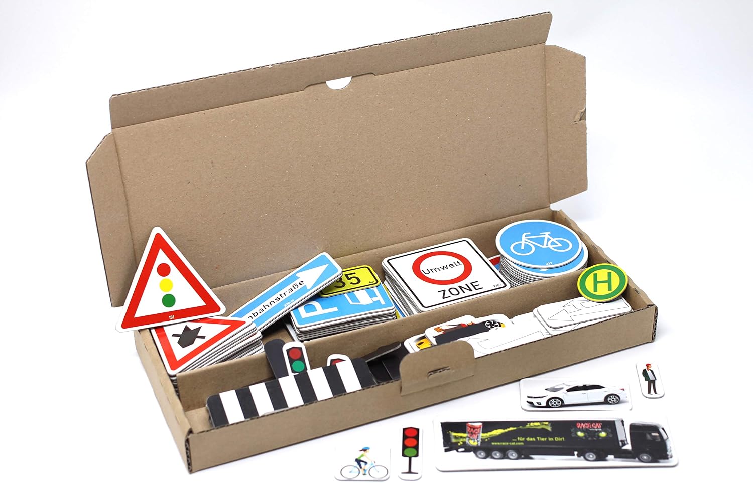 WISSNER aktiv lernen - Extended traffic sign set, 124 magnetic parts made of MAG-Pap ° in a box with instructions