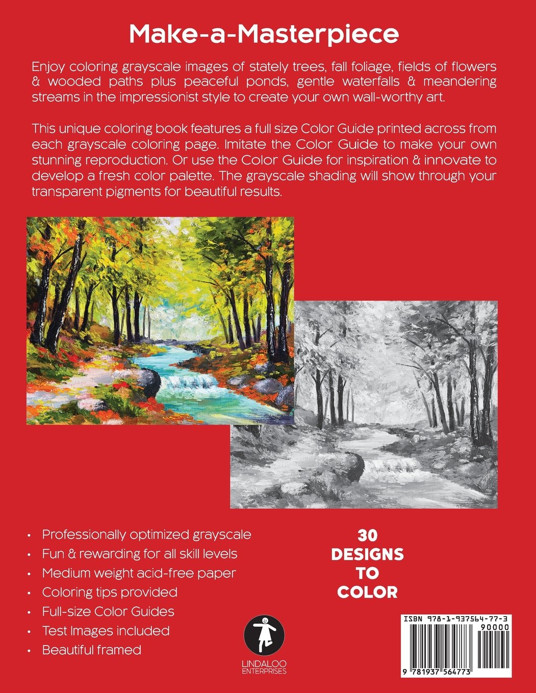 Download Amazon Com Charming Landscapes Make A Masterpiece Adult Grayscale Coloring Book With Color Guides 9781937564773 Wright Linda Books