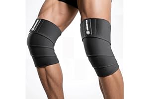 SOLOEVER Knee Wraps for Weightlifting (Pair) - Gym Wraps for Squats, Powerlifting, Leg Press, and Cross Training - Flexible 72" Knee Wraps for Squatting - For Men & Women