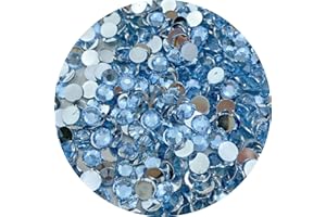 Xinhongo 3000pcs 5mm Resin Flatback Rhinestone Light Blue Round Flatback Rhinestones for Crafts, Bling Glitter Diamond Stone Rhinestone for Bottles, Tumblers, Nail Art, Clothes Shoes
