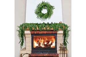 VDKIDKT Christmas Norfolk Pine Garland, 6Ft/1.8m Real Touch Pine Garland, Lifelike Foliage Christmas Greenery Garland for Hom