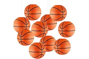 YUNXUAN Basketball Party Decorations Hanging Paper Lanterns for Sports Birthday Party Baby Shower Super Bowl Party Decorations Classroom Decor Pack of 10