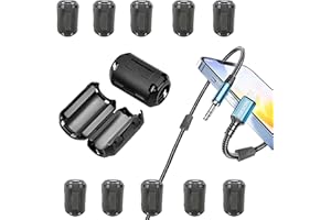 RONDURE 10PCS 5 mm Ferrite Core Clip-On EMI RFI Noise Filter Ferrite Beads Snap On Industrial-Grade UI1000 Snap Ring Choke for Power Tools, UPS, Coaxial Cable, Audio Equipment Interference Suppressor (5 mm)
