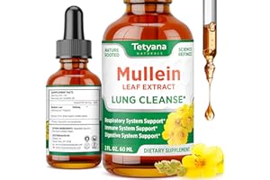 Tetyana naturals Mullein Drops for Lungs: Mullein Leaf Extract for Lungs - Breathe Freely - Lung Detox for Smokers - Mucus Relief - Mullein Leaf Extract Drops - 1 Month Supply