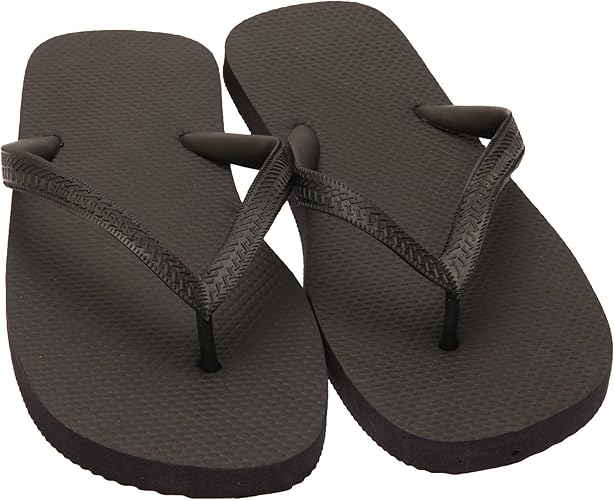 plain black flip flops mens