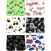 BliBliTaTa Boys' Underwear,Soft Cotton Tagless Panties for Toddlers' & Little Kids' Comfort,Breathable Boxer Briefs in Sizes 2T,3T,4T,5T,6T,7,8,10,12 Years Old,6-Pack Red-Blue-Truck-4T
