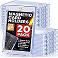 ZENOWICK 20 Pcs Magnetic Card Holder, 35pt One Touch Card Case for Sports Cards, Trading Cards, Game Cards, UV Protection, Ha