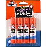Elmer's Disappearing Purple School Glue Sticks, 0.24 oz Each, 4 Sticks per Pack (E543)
