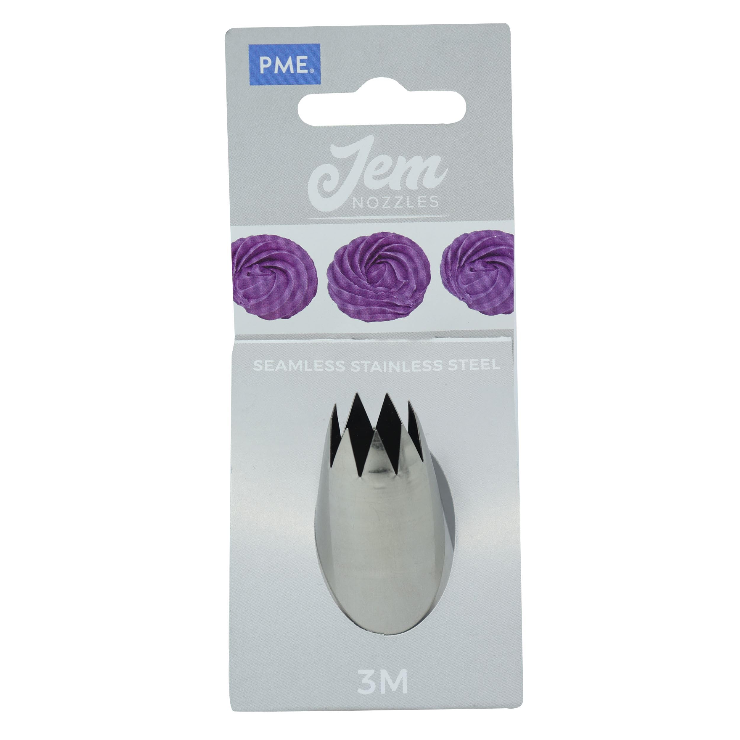 PME JEM Large Open Star Savoy Piping Nozzle no. 3M, Silver