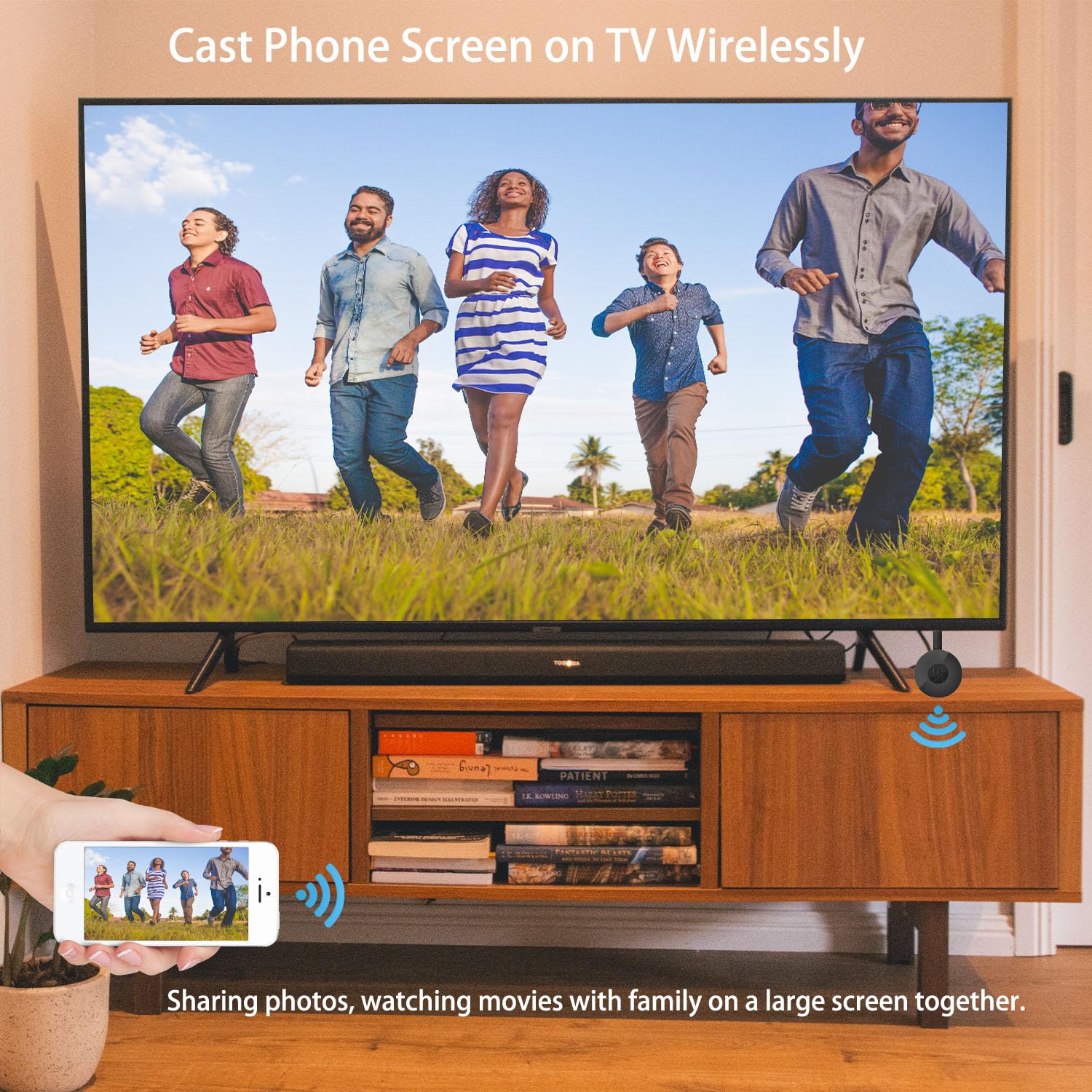 SmartSee Wireless Display Adapter, 1080P HD Screen Mirroring Dongle Media Video Streaming Receiver to HDTV Monitor Projector, Compatible with iOS/Android/Windows/Mac