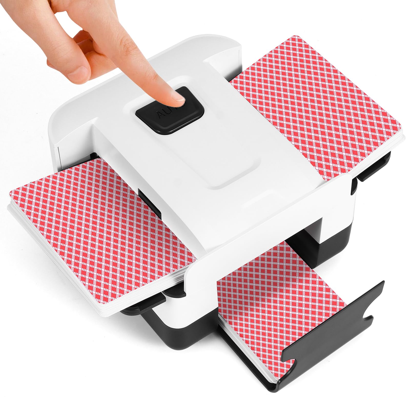 Automatic Card Shuffler Machine 2 Deck, Silent Rechargeable Model Playing Cards Shuffling Machine , Electric Poker Card Shufflers for UNO Cards Playing Tool Accessories (Silent Rechargeable Model)