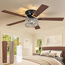 56 Inch Low Profile Chandelier Ceiling Fan with