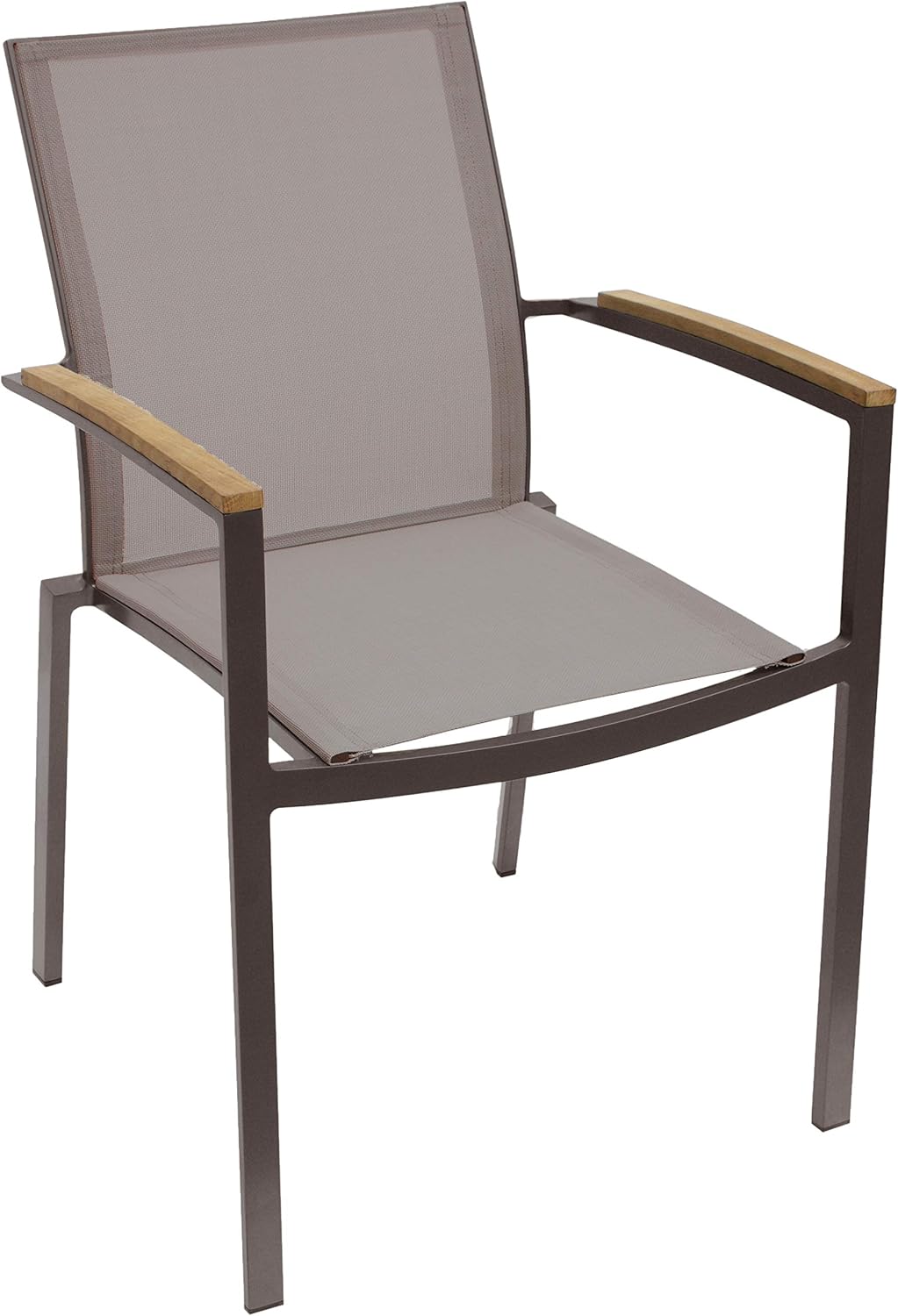 cosco outdoor living paloma steel patio dining chairs light gray sling on Amazon Com Whiteline Modern Outdoor Living Dac1540 Tau Taupe Sanctuary Outdoor Armchair White Teak Armrest Set Of 4 Furniture Decor