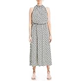 Max Studio Womens Sleeveless Midi Smocked Dress
