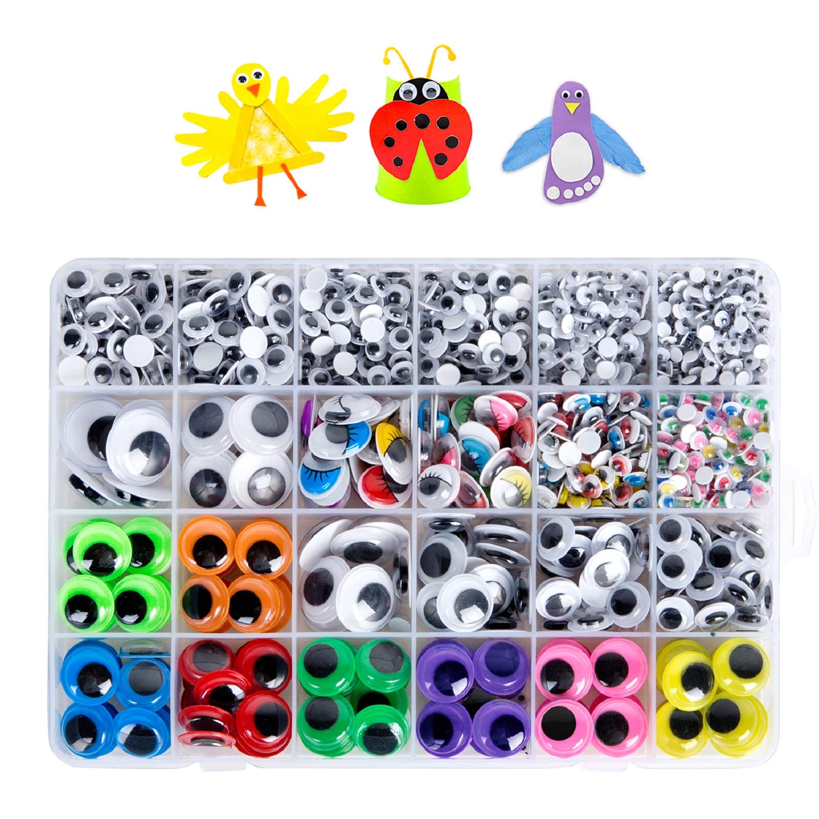 1680pcs Googly Wiggle Eyes Self Adhesive, for Craft Sticker Eyes Multi Colors and Sizes for DIY by ZZYI