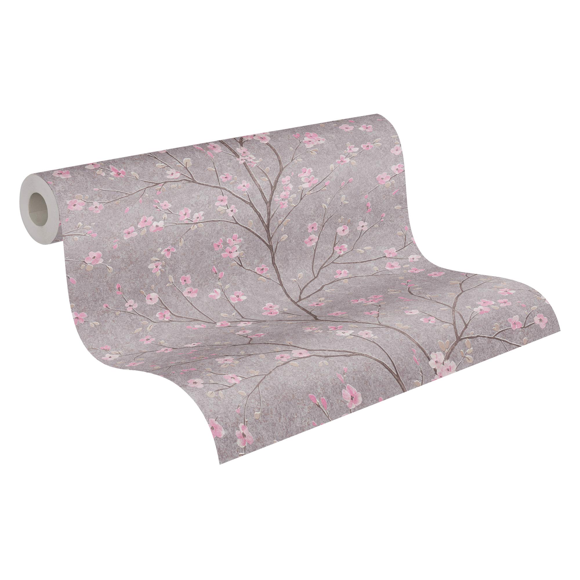 Livingwalls Floral Wallpaper Metropolitan Stories 2 A.S. Création Non-Woven 10.05 m x 0.53 m Grey Pink Made in Germany 379122 37912-2