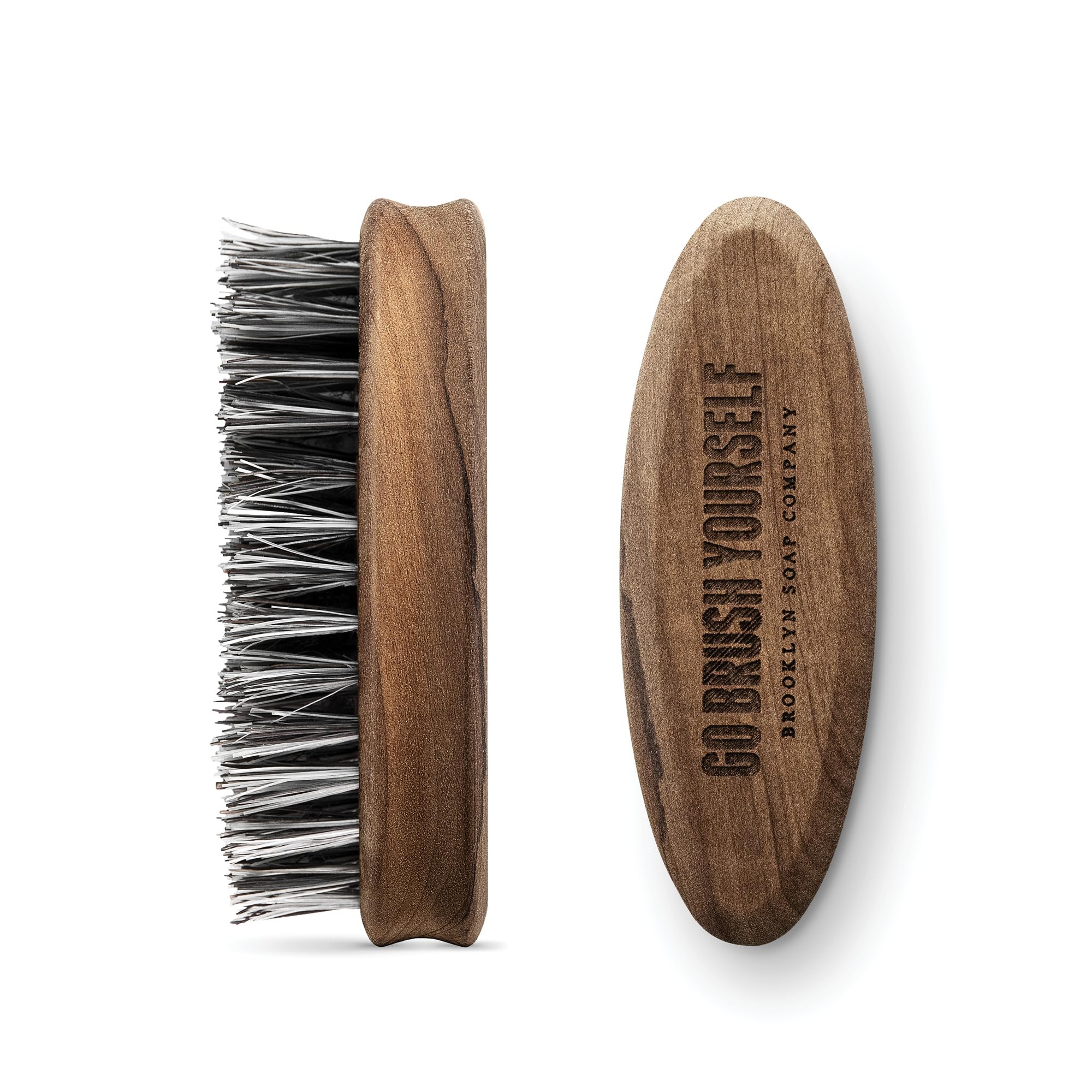 Grooming Set: Beard Brush Natural Cosmetics of the BROOKLYN SOAP COMPANY ® Vegan bristles - Gift idea for Men - Beard Styling for the Designer Stubble, Full Beard for the Modern man